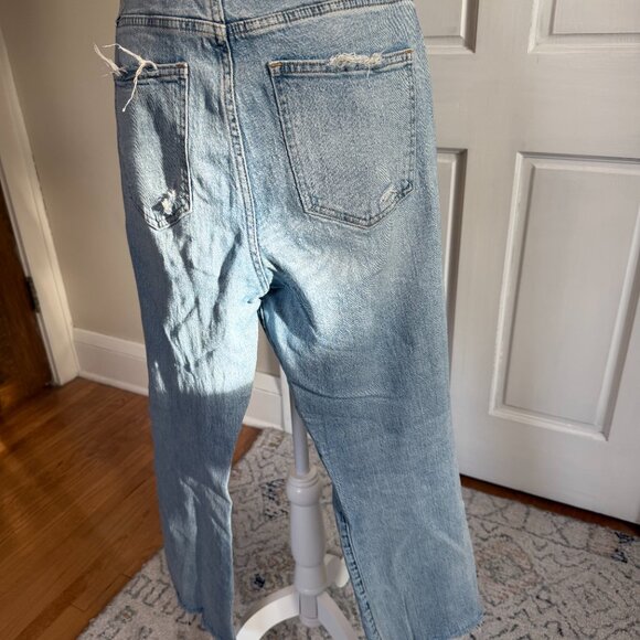 pistola | presley high rise straight leg distressed raw hem crop | size 29 - Picture 5 of 8